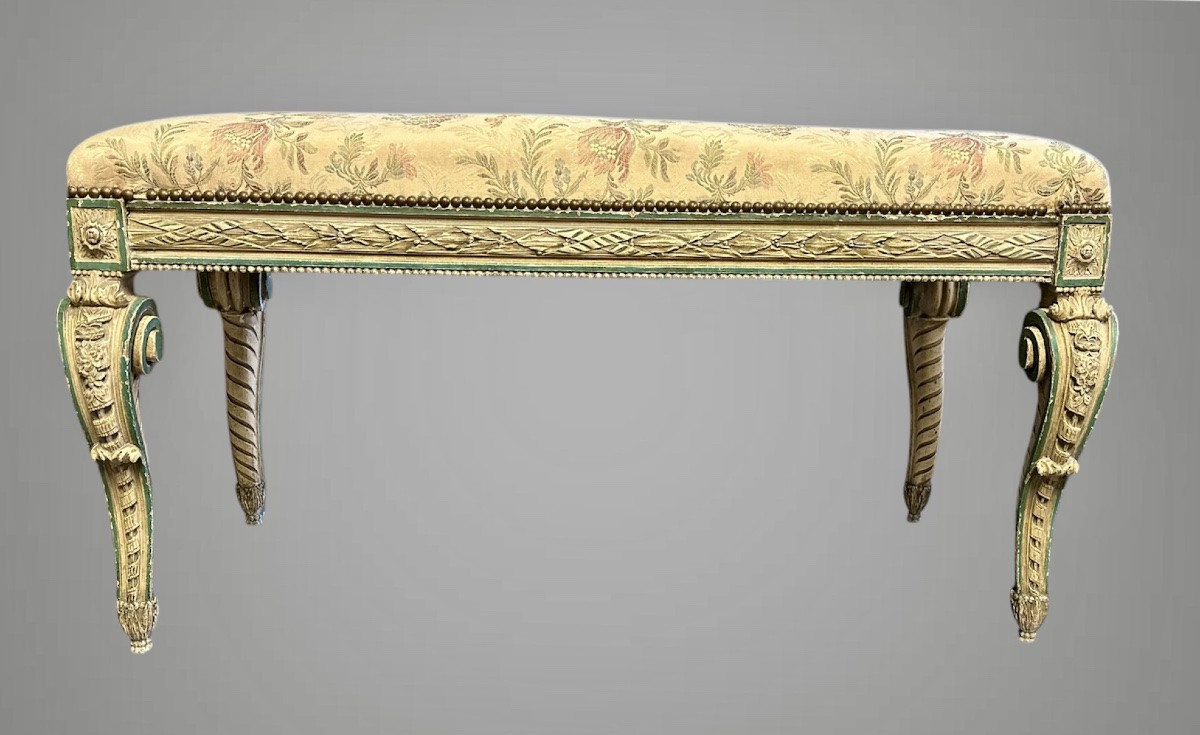 Bench, Stool In Lacquered Wood - Napoleon III-photo-2