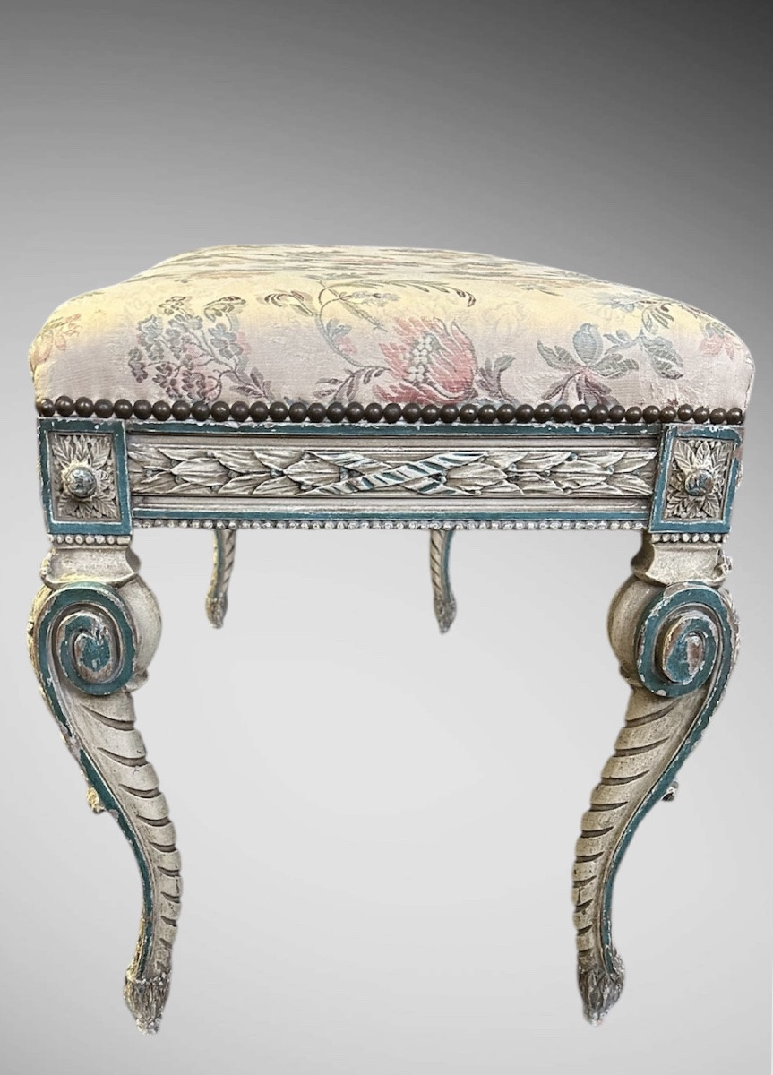 Bench, Stool In Lacquered Wood - Napoleon III-photo-3