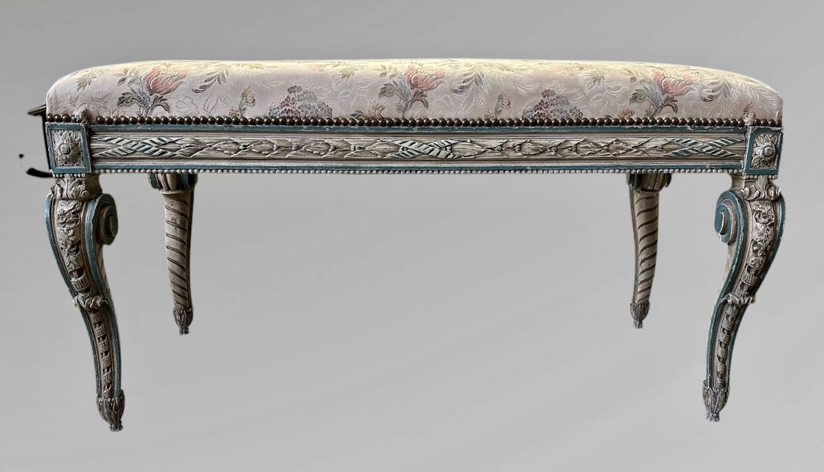 Bench, Stool In Lacquered Wood - Napoleon III-photo-2