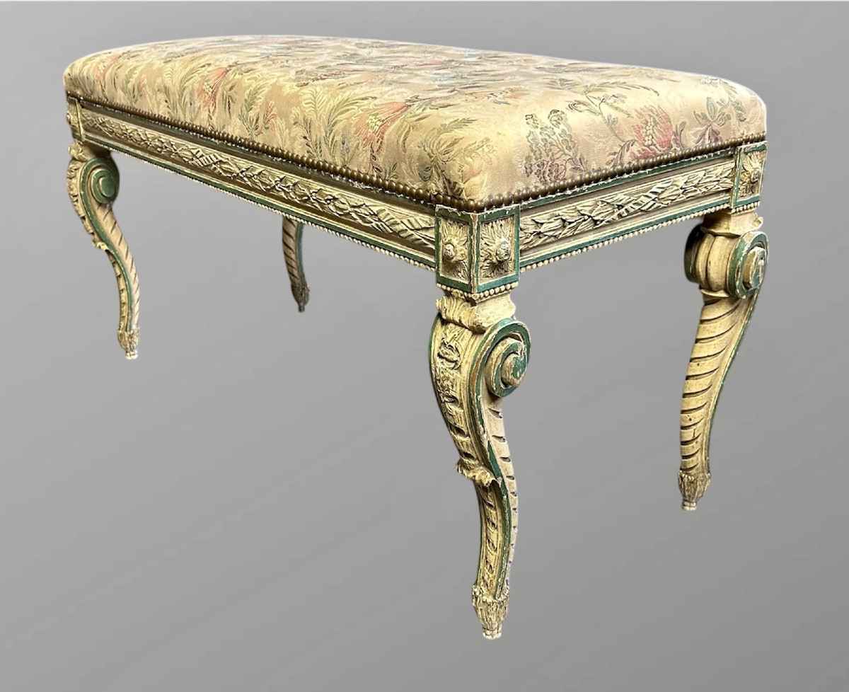 Bench, Stool In Lacquered Wood - Napoleon III