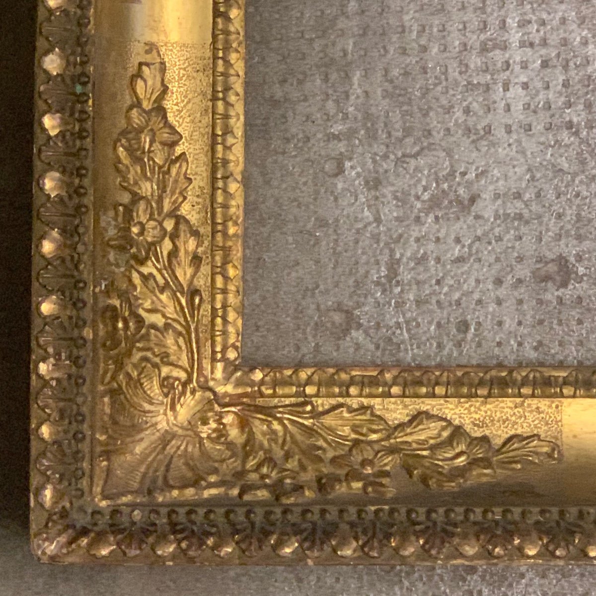 Neoclassical Frame In Golden Wood With Gold Leaf - XVIII Century-photo-3