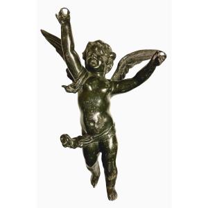 Burnished Metal Angel Statue - 19th Century