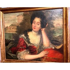 Painting, Oil On Canvas, Portrait Of A Noblewoman - 17th Century. 