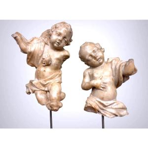 Pair Of Marble Angels - Genoa, 17th Century 