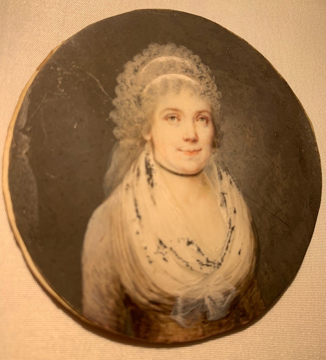 Portrait Miniature De La Femme d'époque Directoire. Vers 1790-photo-2