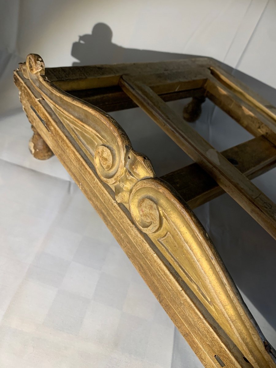 Neoclassical Book Stand In Gilded Wood. Late XVIII Century-photo-2