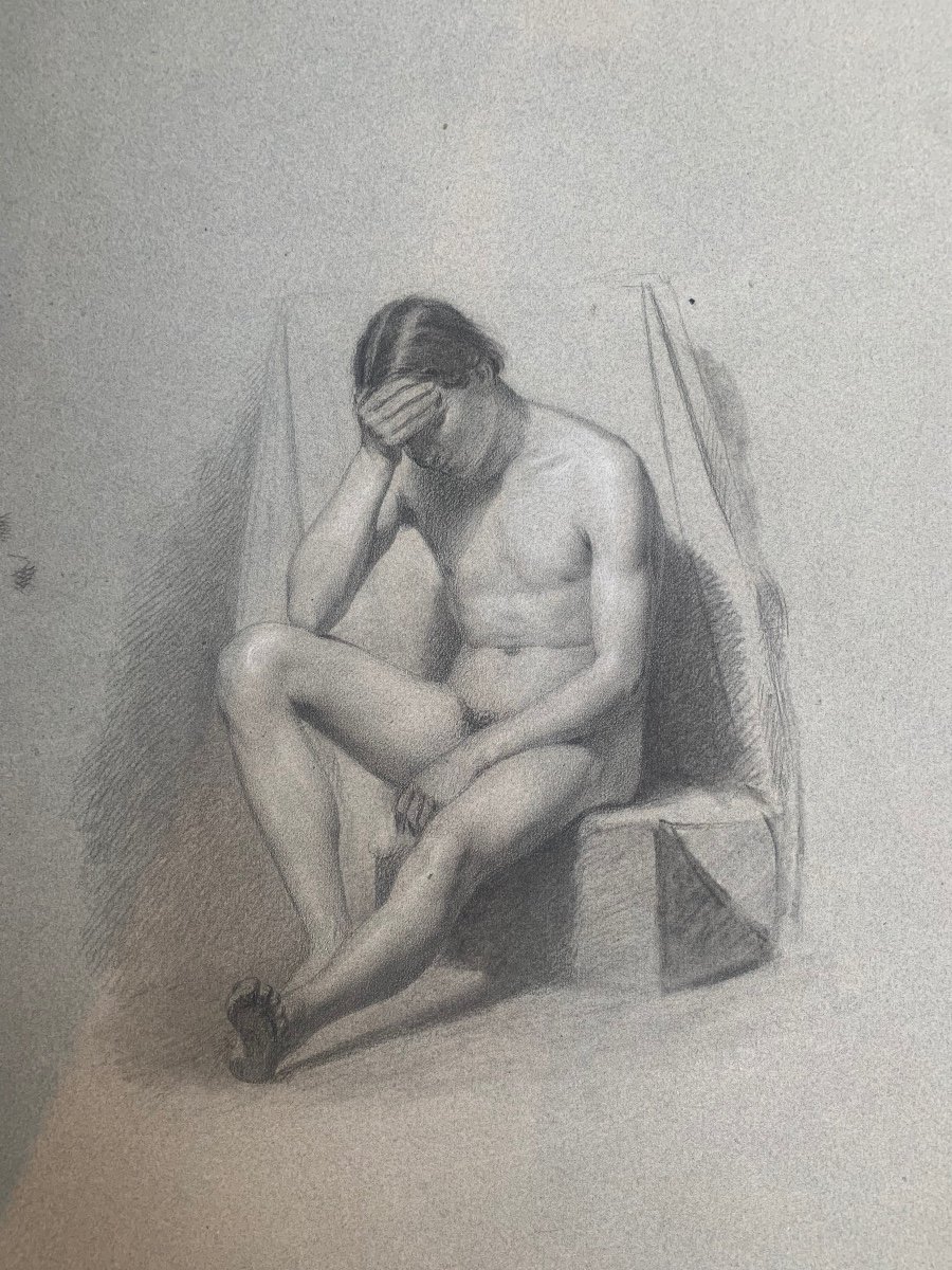 Academic Study Of Male Nude. Second Half Of XIX Century