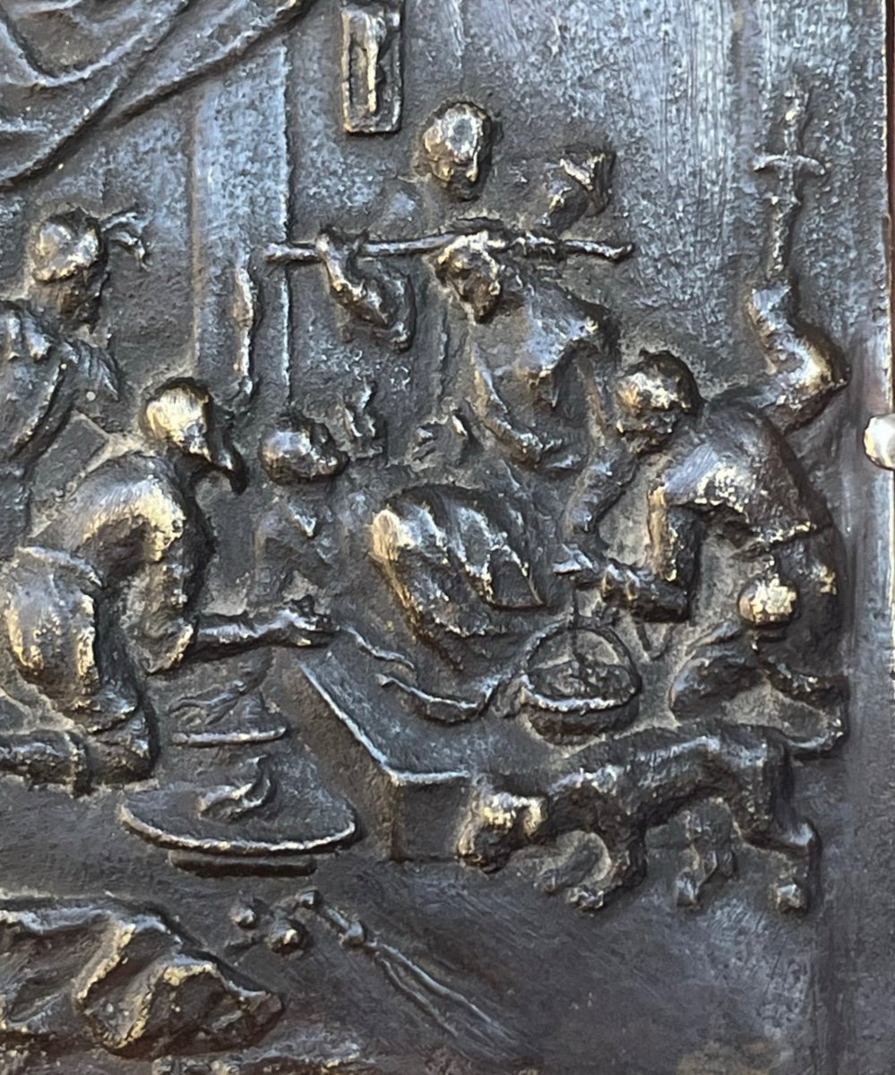 Matthias Wallbaum (1554 - 1632), Workshop. Crowning With Thorns. Bronze Plaque. 17th Century. -photo-2