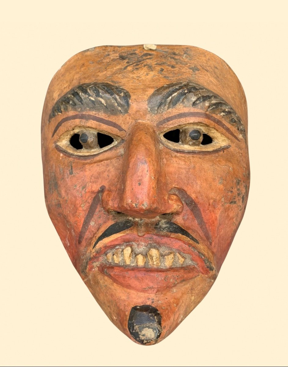 Guatemala. Maschera Di Baila De La Conquista. Début XX Secolo.