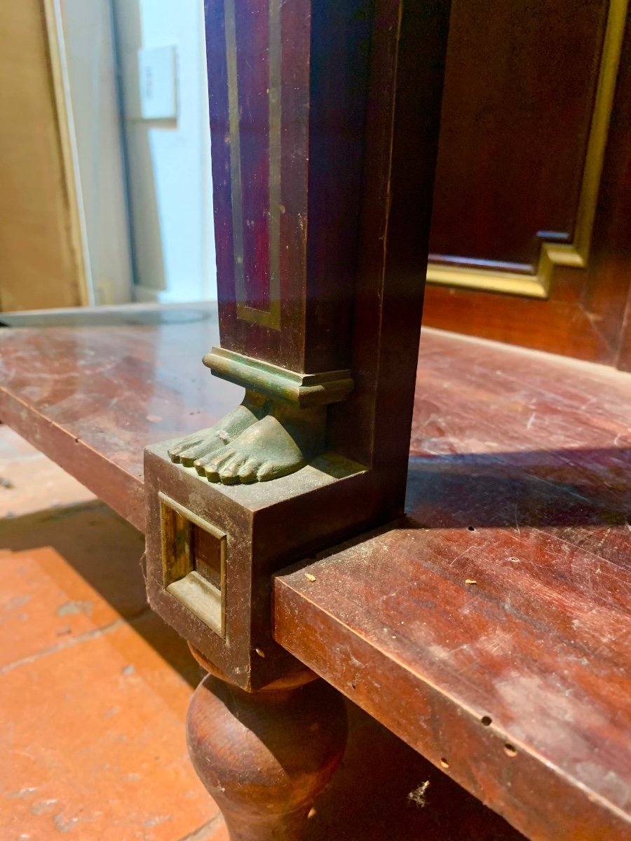 Mahogany Display Cabinet With Neoclassical Bronze Elements: Late 19th Century-photo-4