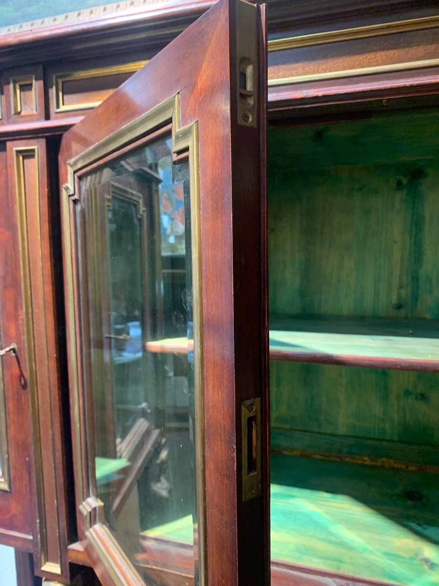 Mahogany Display Cabinet With Neoclassical Bronze Elements: Late 19th Century-photo-3