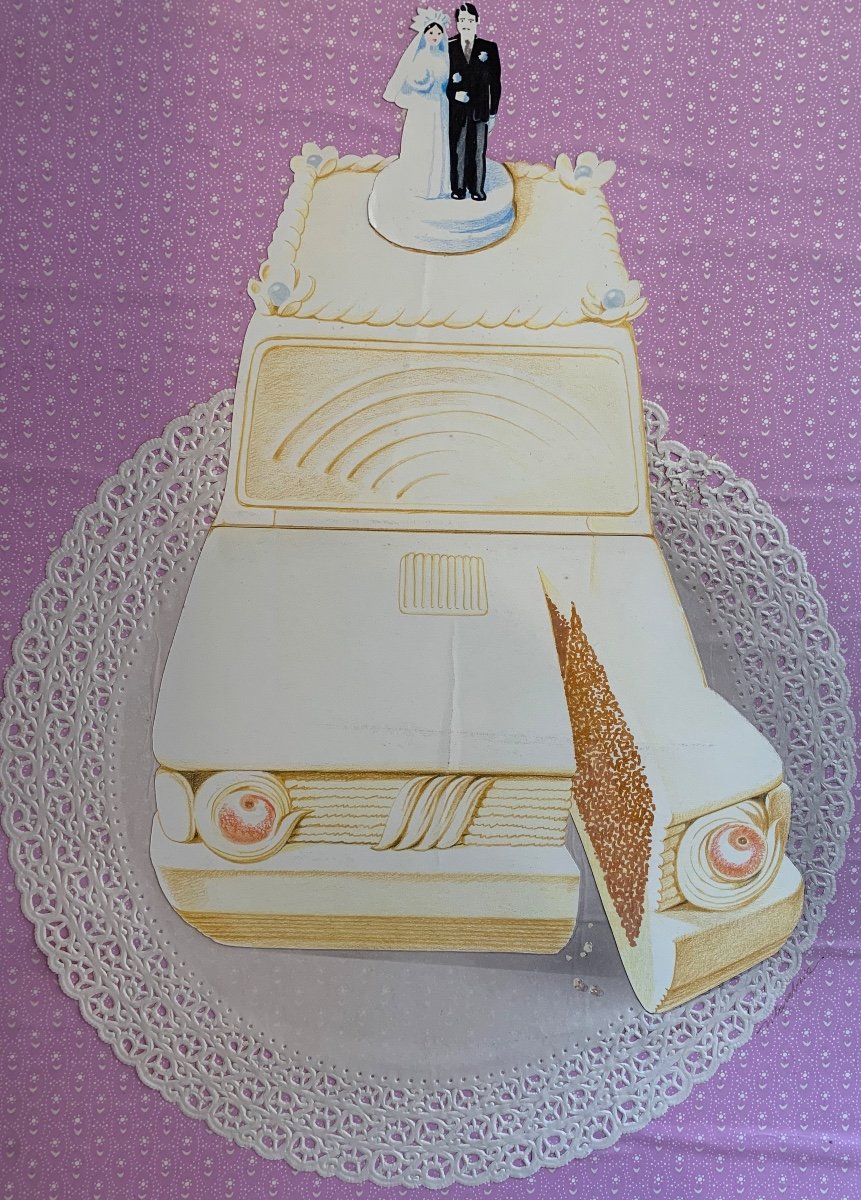 Automobile Fiat Gâteau De Mariage : Ironie Et Provocation Du Pop Art Par Marco Silombria. 1980-photo-3