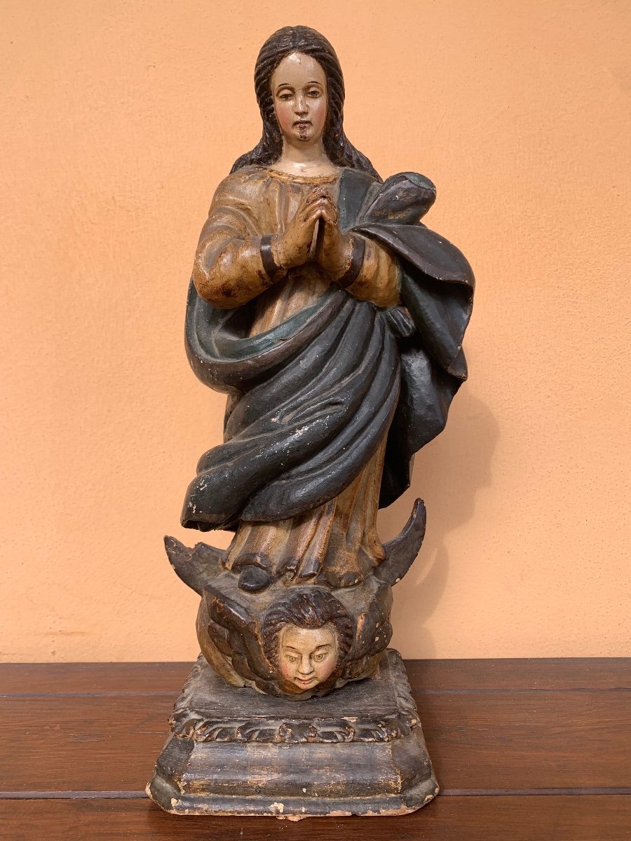 Immaculate Virgin Colonial Baroque Art  Period: 17th-18th Century