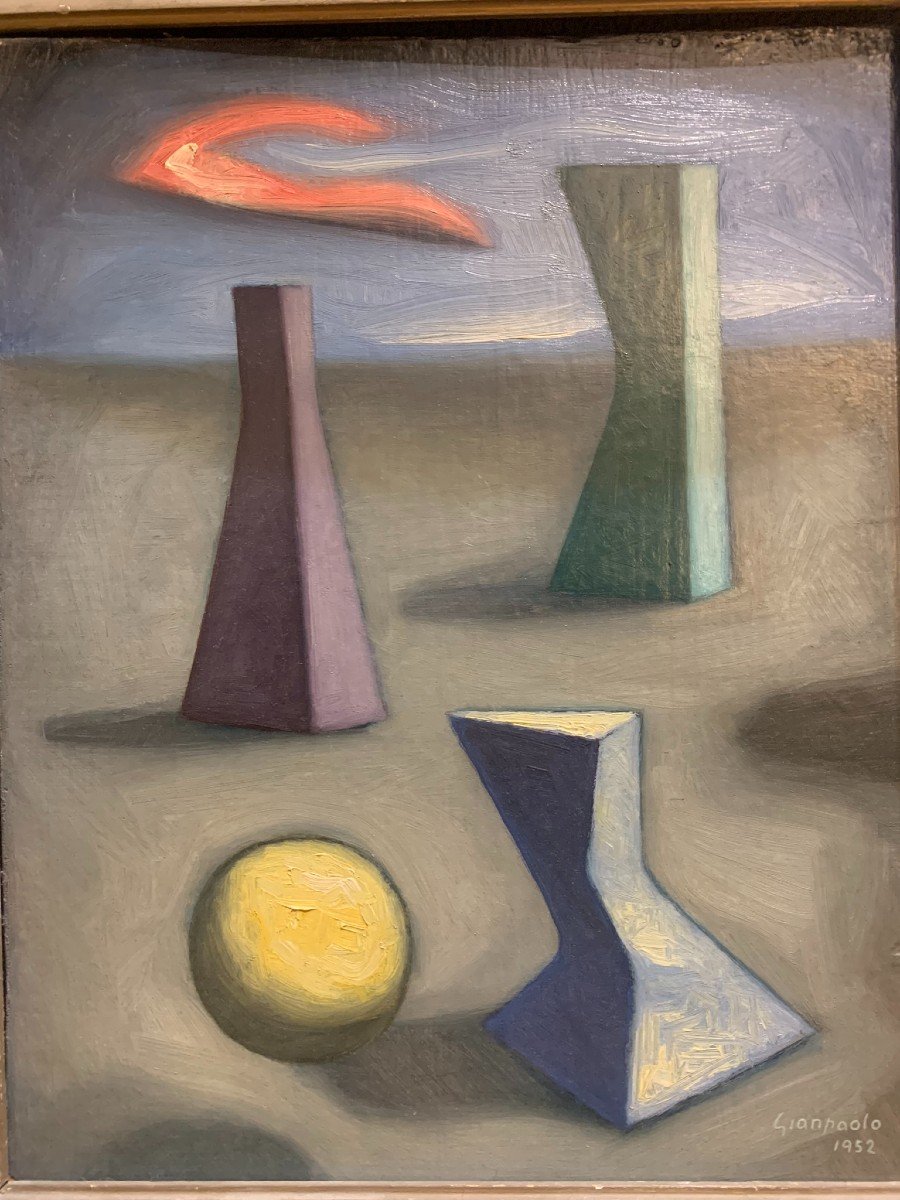 Composition II - Corps Flottants, Daté 1952, Gianpaolo Lazzaro (Padoue, 1911 – Milan, 1977)-photo-3