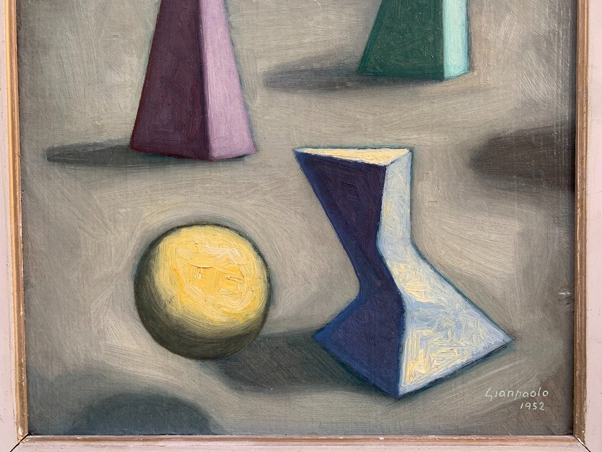 Composition II - Corps Flottants, Daté 1952, Gianpaolo Lazzaro (Padoue, 1911 – Milan, 1977)-photo-5