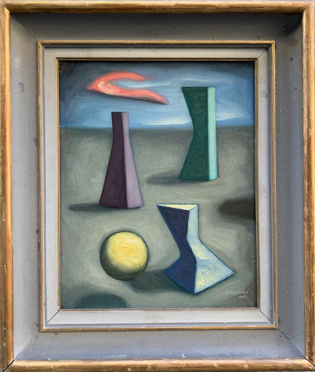 Composition II - Corps Flottants, Daté 1952, Gianpaolo Lazzaro (Padoue, 1911 – Milan, 1977)