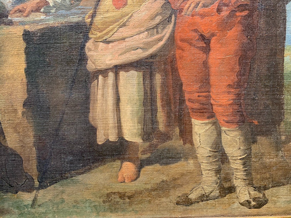 Paysanne Italienne Avec Collier De Corail Et Homme Avec Des Chaussures Ciocie, XIXe Siècle-photo-2