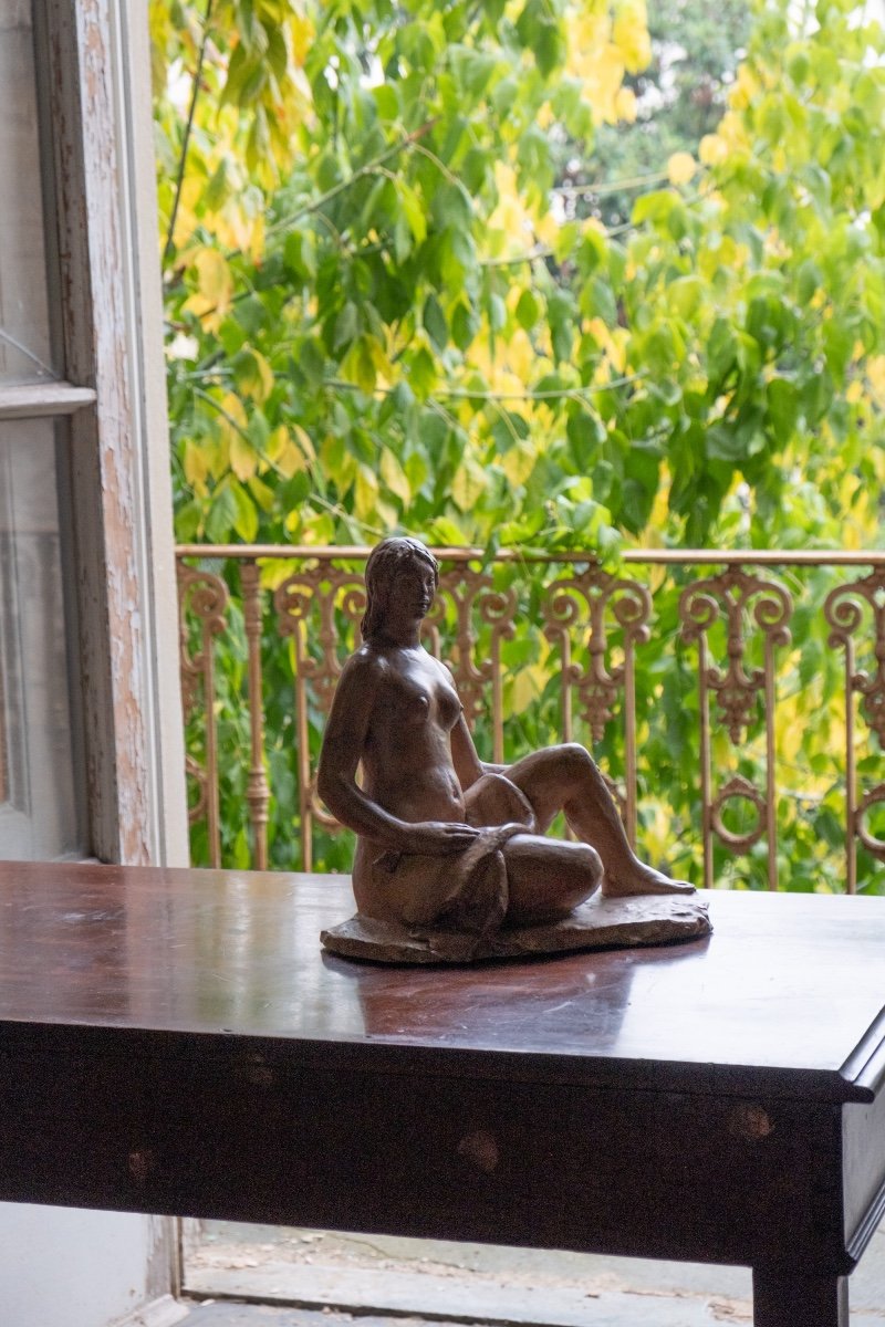 Seated Female Nude, Circa 1930-1940, Giorgio Rossi (1894–1981), Tuscan Sculptor -photo-2