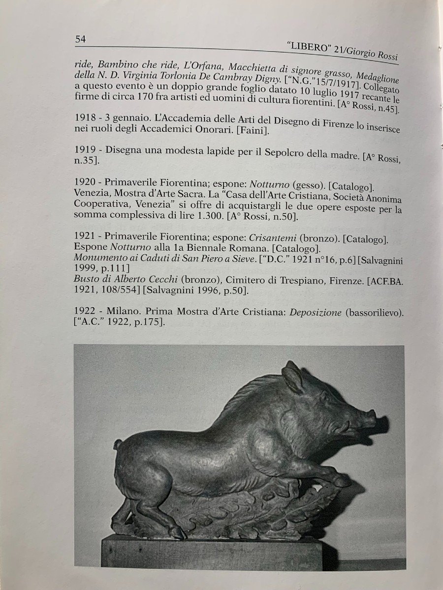 Wild Boar, Terracotta Sculpture With Bronze Patina, 1930s-40s, Giorgio Rossi (1894–1981)-photo-1