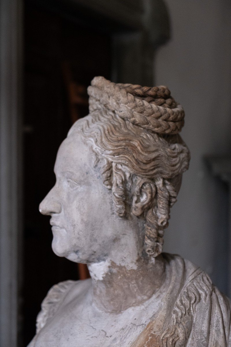 Two Portrait Busts Of 19th Century Neapolitan Aristocrats. Charles X Era, Circa 1820. -photo-5