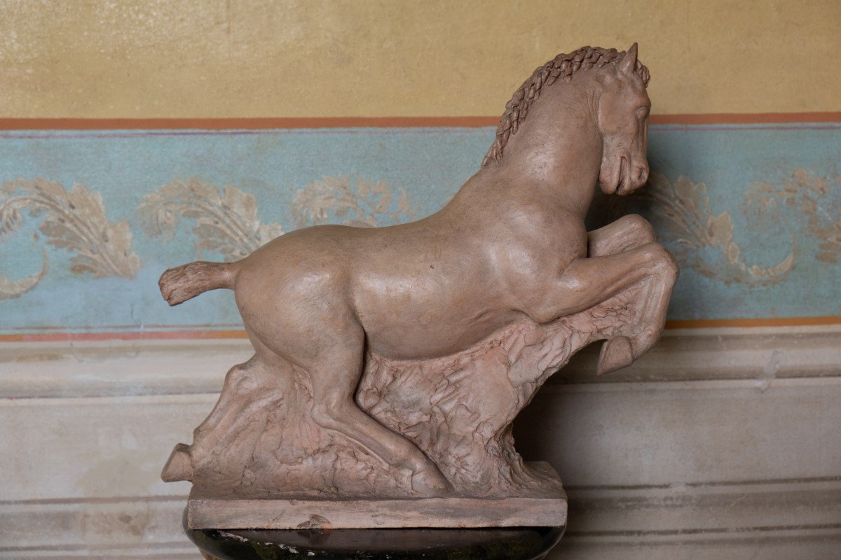 Cheval Au Galop En Terre Cuite, Vers 1930-40, Giorgio Rossi (1894-1981).  