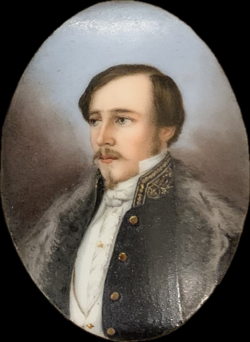 Ca1825. Portrait Of A Man With Fur-collared Mantle And Embroidered Garment.