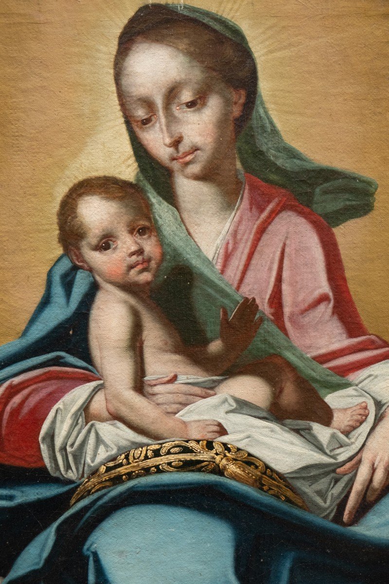 Madonna With Child On The Clouds. Circa 1770-photo-2