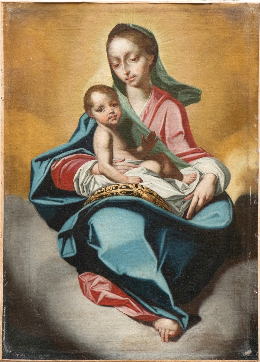 Madonna With Child On The Clouds. Circa 1770