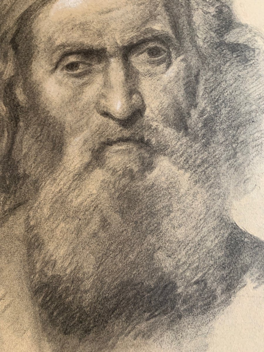 Study For The Head Of An Apostle Or Saint. Enrico Reffo, Atelier-photo-1