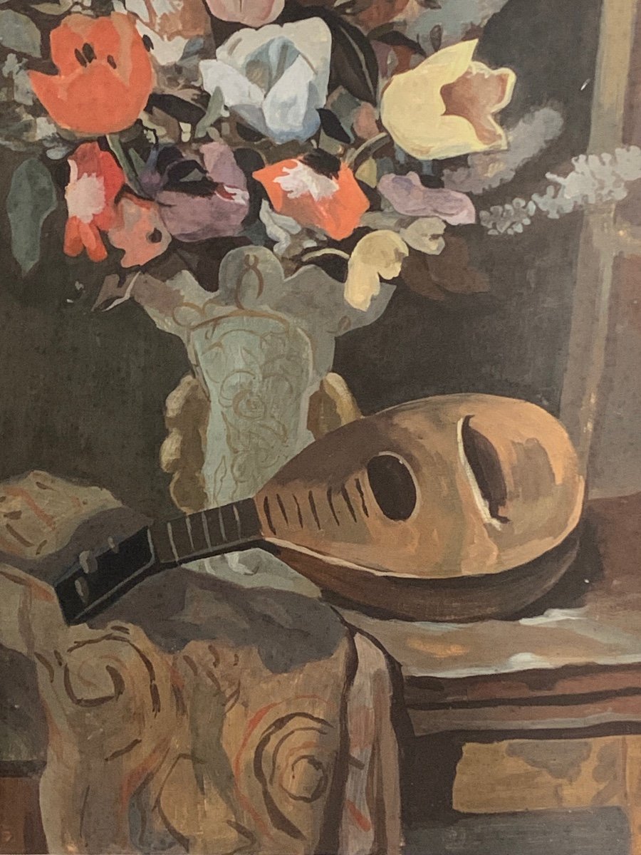 Nature Morte Avec Instrument De Musique.  Circa 1940.-photo-6