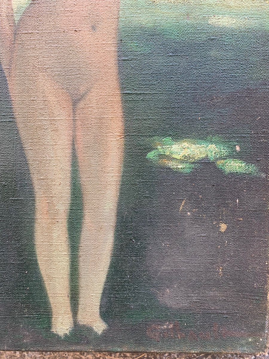 Symbolist Painting. “water Nymph”. Around 1890-photo-4