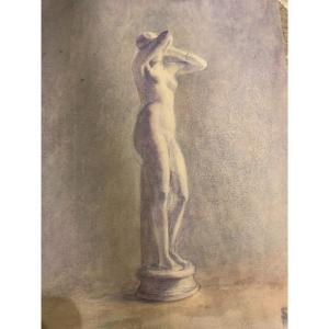 Une Aquarelle Avec La Statuette De Vénus. Susanne Ricard Cordingley. Debut XXe