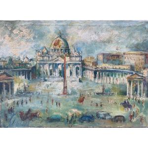 Place Saint-pierre, Vatican, Rome,  Du Peintre Florentin Emanuele Cappello