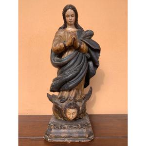 Immaculate Virgin Colonial Baroque Art  Period: 17th-18th Century