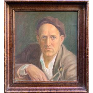 Self-portrait Of The Painter With Beret And Brush In Hand, 1930s 