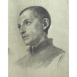 étude Pour La Tête D’un Jeune Saint  Enrico Reffo (1831-1917) , Atelier.