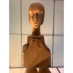 Bust Of A Young Girl In Arte Povera Style, Italy,mid XX Century.