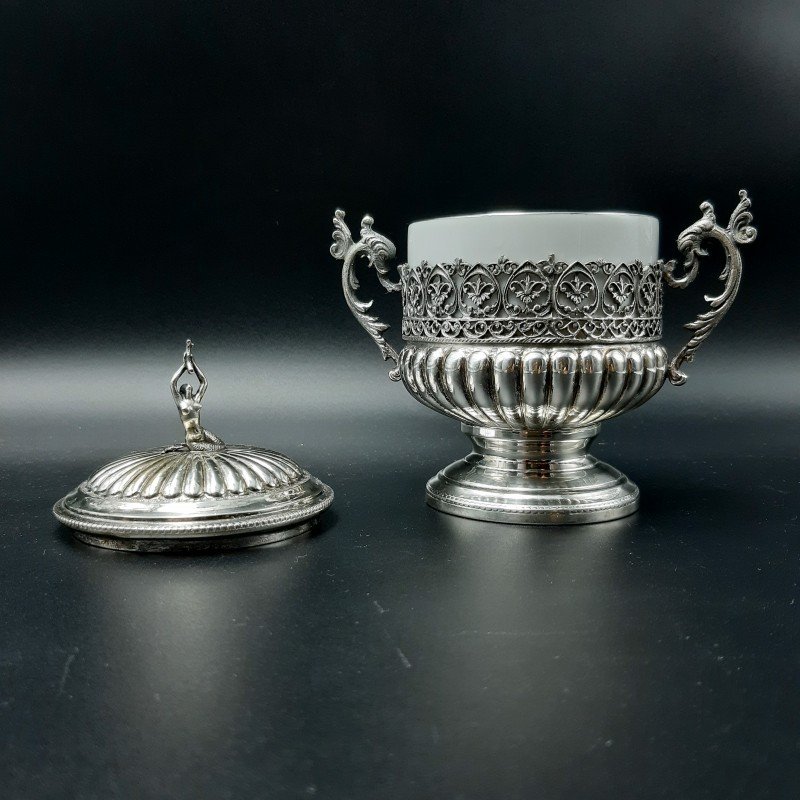 Coffee Service In 800 Silver And J. Kronester Bavaria Porcelain From The First Half Of The 20th-photo-3