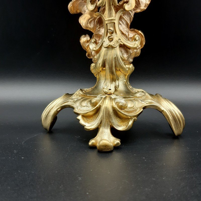 Pair Of 19th Century Gilded Bronze Candelabra-photo-4