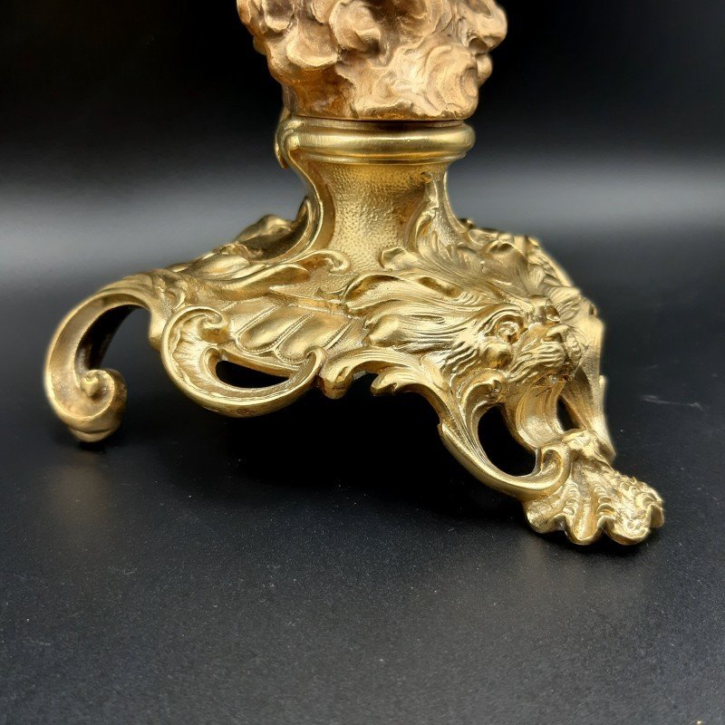 Pair Of 19th Century Gilded Bronze Candelabra-photo-4