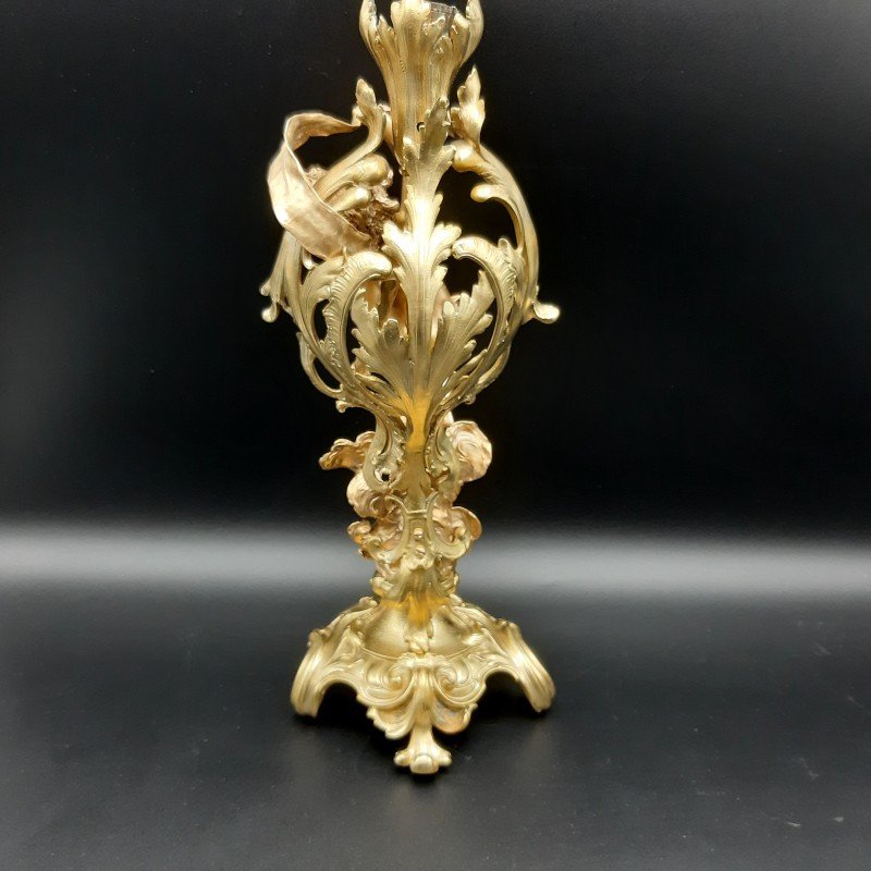 Pair Of 19th Century Gilded Bronze Candelabra-photo-6