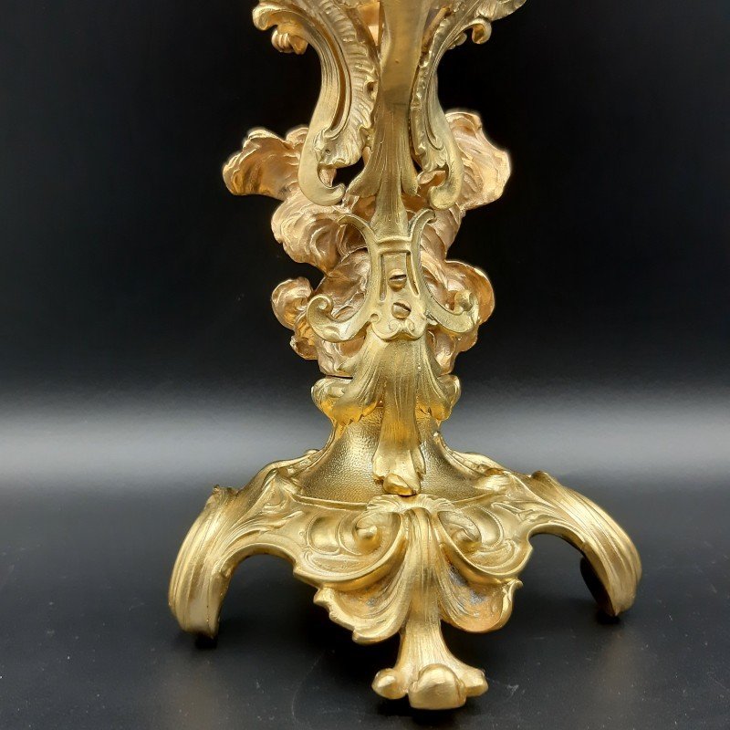 Pair Of 19th Century Gilded Bronze Candelabra-photo-7