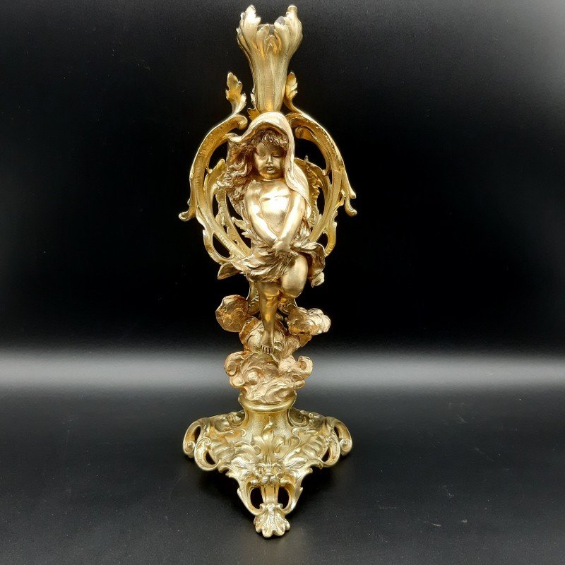 Pair Of 19th Century Gilded Bronze Candelabra-photo-8