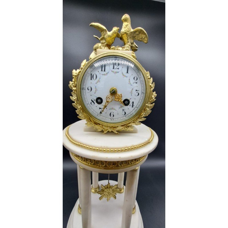 Napoleon III Bronze And Marble Clock-photo-1