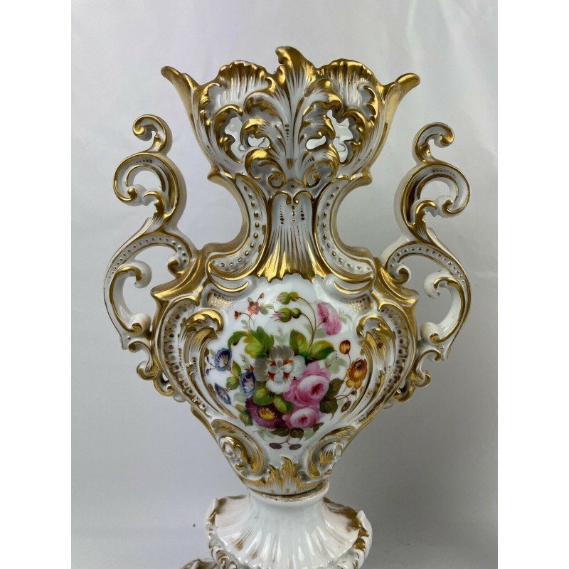 Paire De Vases En Porcelaine Française d'époque Louis-philippe-photo-2