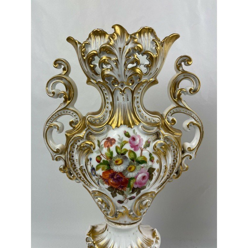 Paire De Vases En Porcelaine Française d'époque Louis-philippe-photo-4