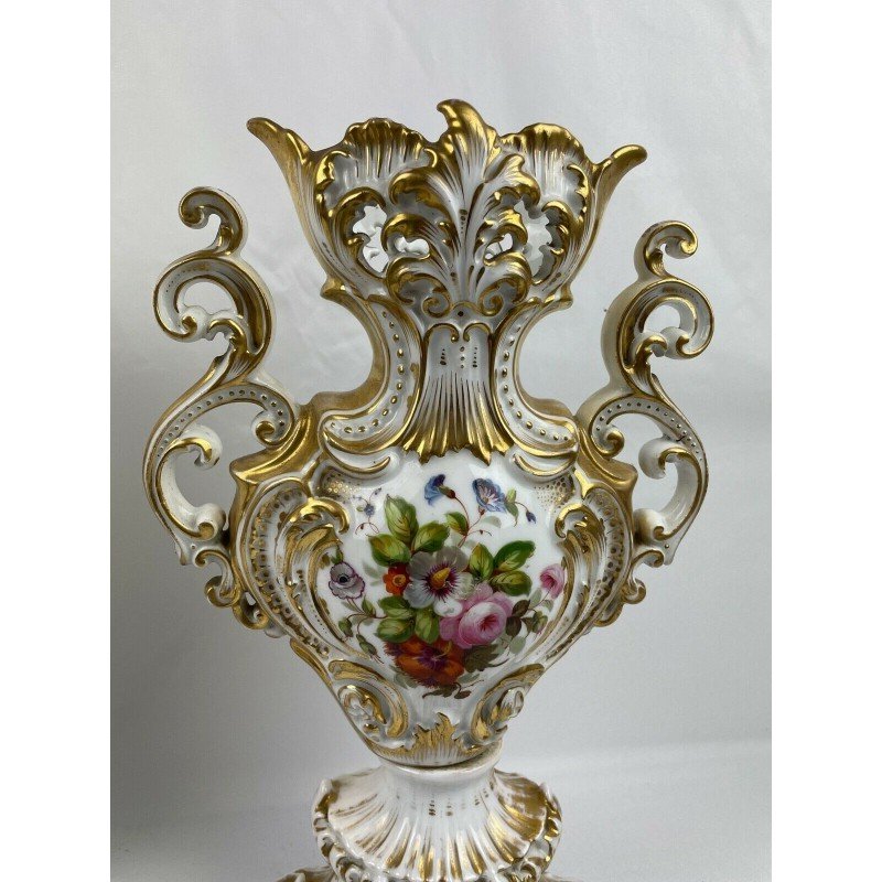 Paire De Vases En Porcelaine Française d'époque Louis-philippe-photo-2