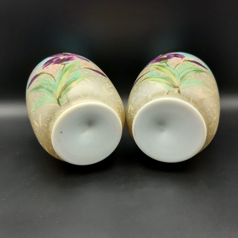 Pair Of Opaline Vases From The Late 19th Century.-photo-6