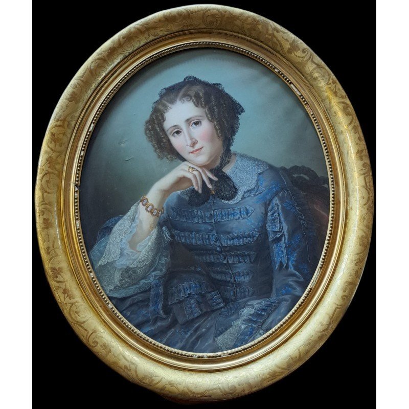 Portrait De Dame Du Milieu Du 19e Siècle