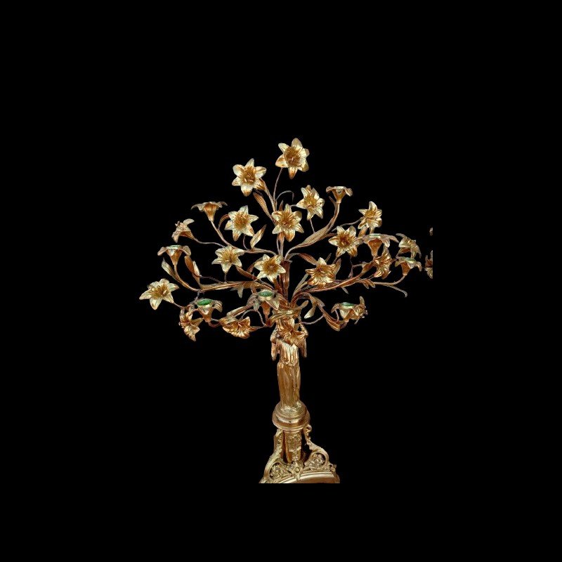 Pair Of Gilt Bronze Candelabra From The Second Half Of The 19th Century-photo-4